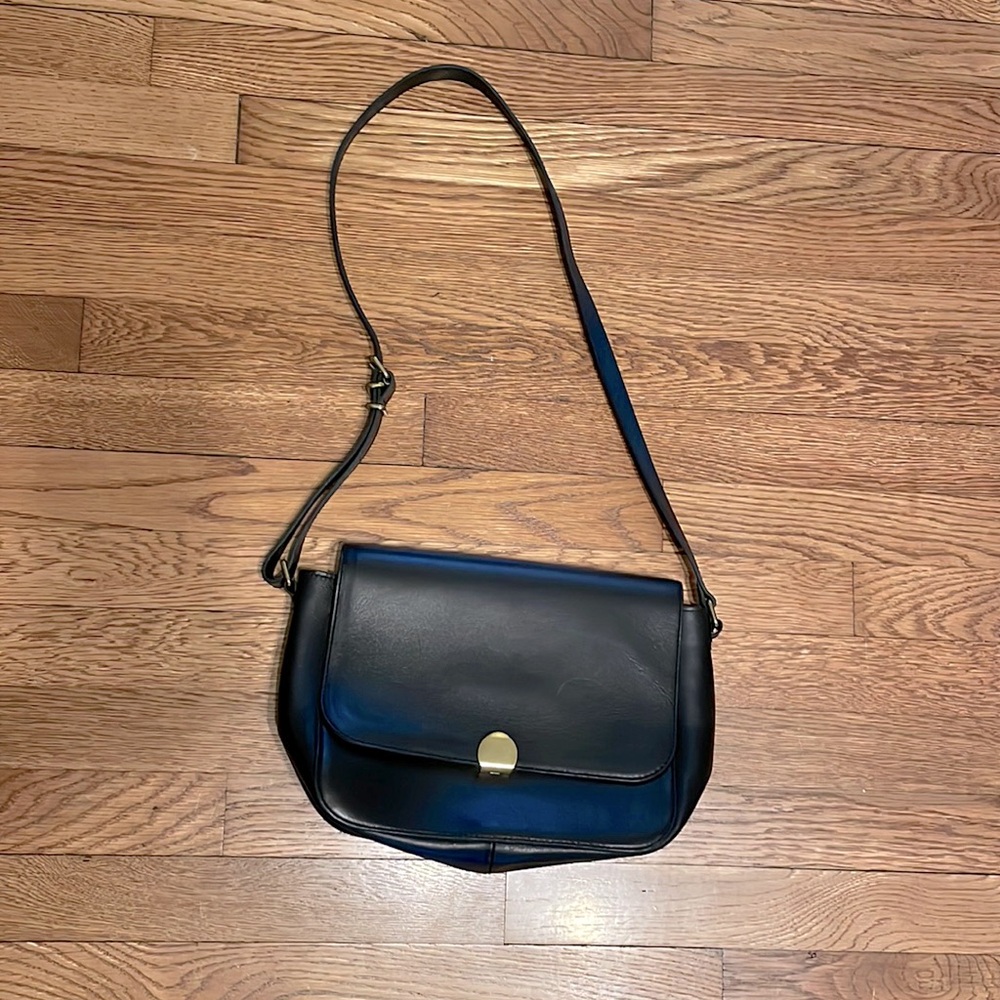 Madewell Black Leather Flap Closure Purse